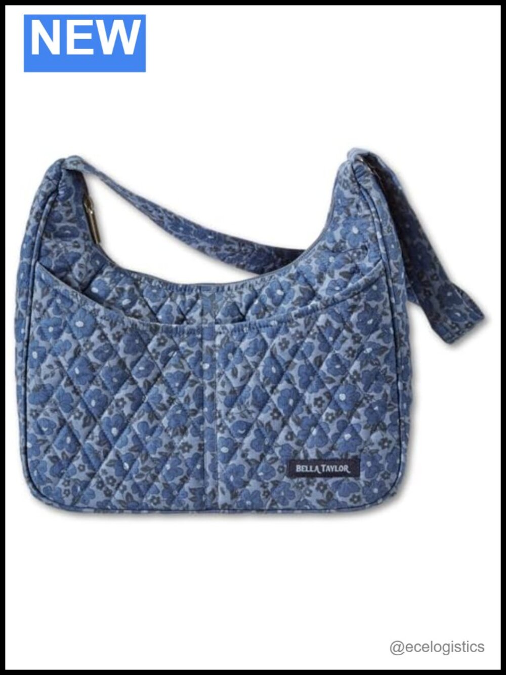 Quilted Cotton Shoulder Bag for Women, Lightweight Hobo Purse with Zipper